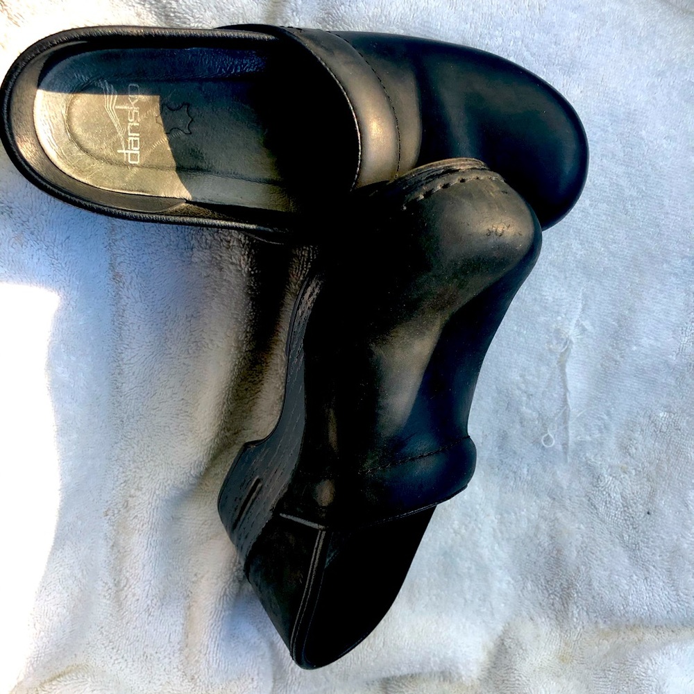 Dansko Black Leather Professional Clogs